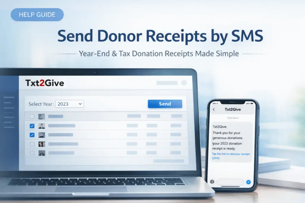 How to Send Donor Receipts by SMS | Text2Give Admin Guide